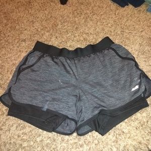 Black and Grey Spandex Shorts